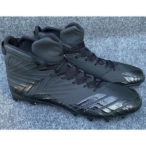 adidas Men's Freak X Carbon Mid Football Cleats, Black/Black/Black Size 18 BW086